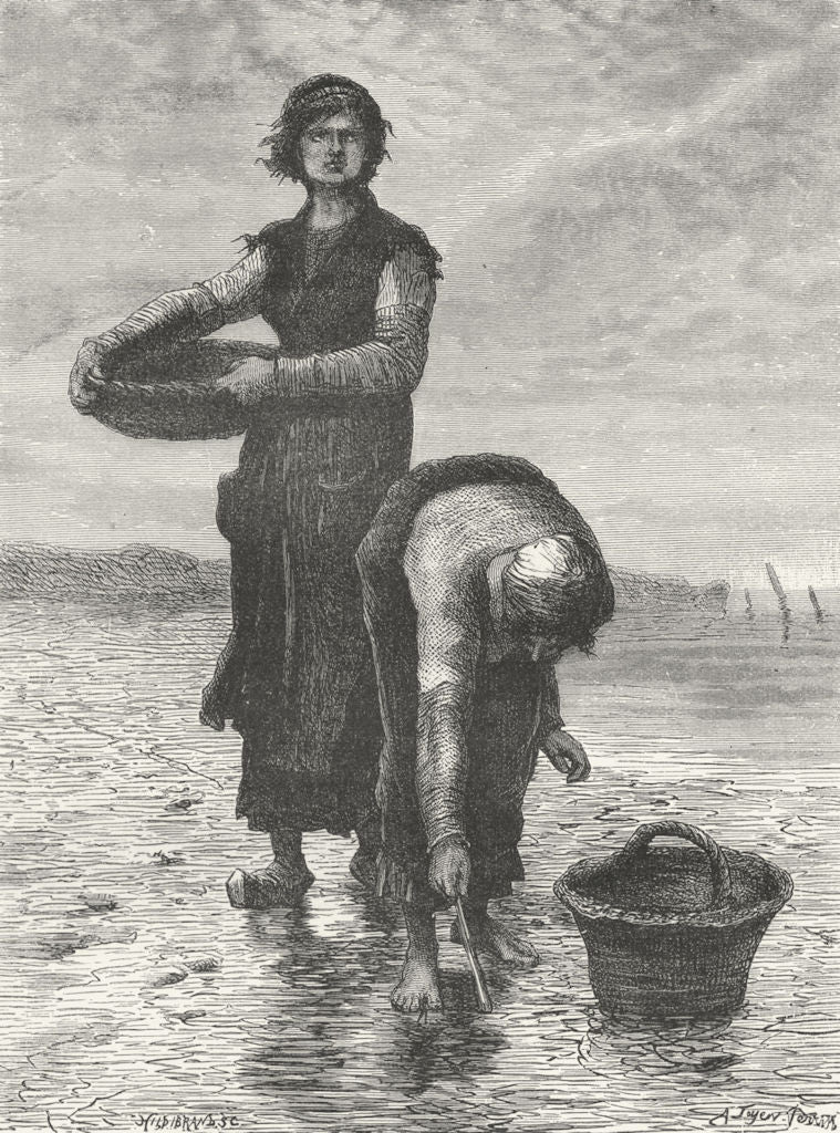 FRANCE. Women of Cancale c1885 old antique vintage print picture